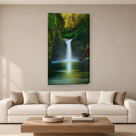 Tablou decorativ - Cascada de smarald pe perete, in camera - Zibo.ro