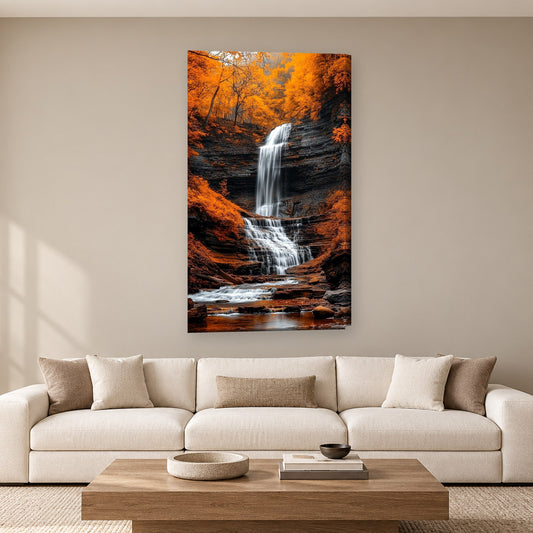 Tablou decorativ - Cascada de toamna pe perete, in camera - Zibo.ro