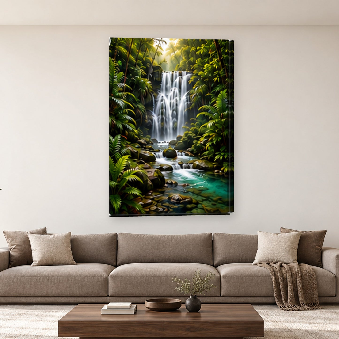 Tablou decorativ - Cascada din Jungla pe perete, in camera - Zibo.ro