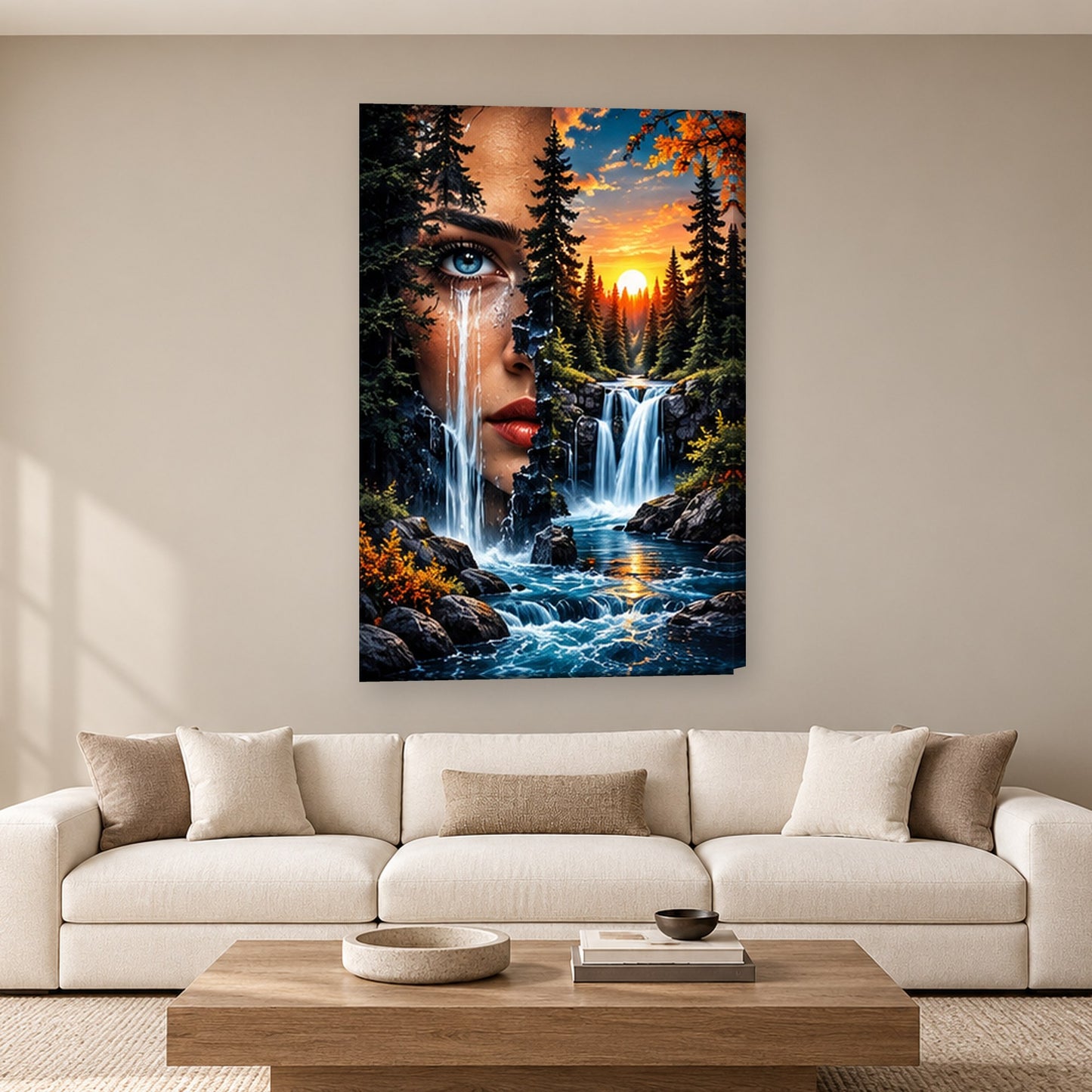 Tablou decorativ - Cascada din Padure pe perete, in camera - Zibo.ro