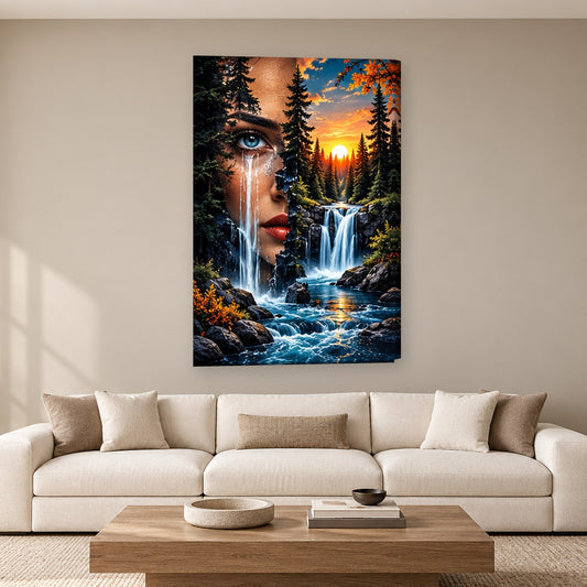 Tablou decorativ - Cascada din Padure pe perete, in camera - Zibo.ro