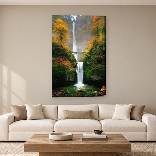 Tablou decorativ - Cascada Multnomah pe perete, in camera - Zibo.ro