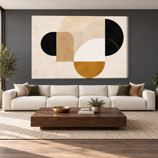 Tablou decorativ - Cercuri Bauhaus pe perete, in camera - Zibo.ro