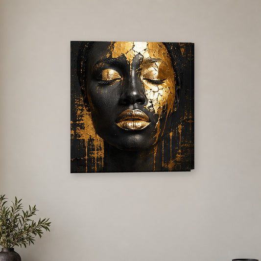 Tablou decorativ - Chip de aur pe perete, in camera - Zibo.ro