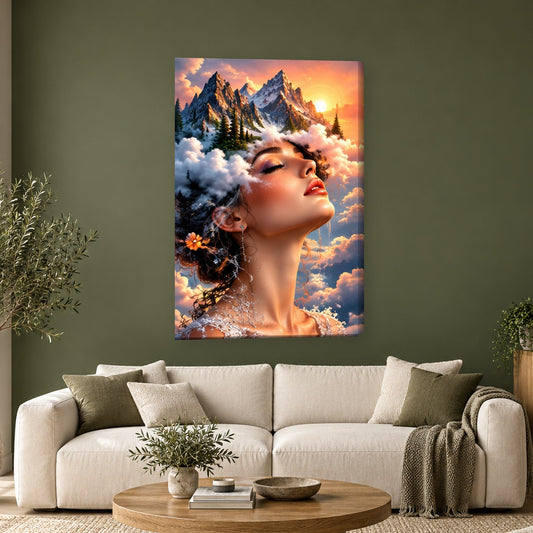 Tablou decorativ - Chipul din Nori pe perete, in camera - Zibo.ro