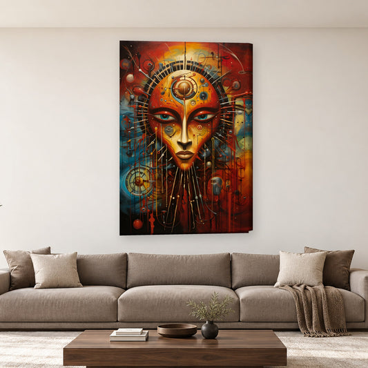 Tablou decorativ - Chipul timpului pe perete, in camera - Zibo.ro