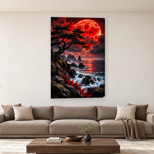 Tablou decorativ - Copac pe faleza langa mare pe perete, in camera - Zibo.ro