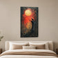 Tablou decorativ - Corbul sub luna rosie pe perete, in camera - Zibo.ro