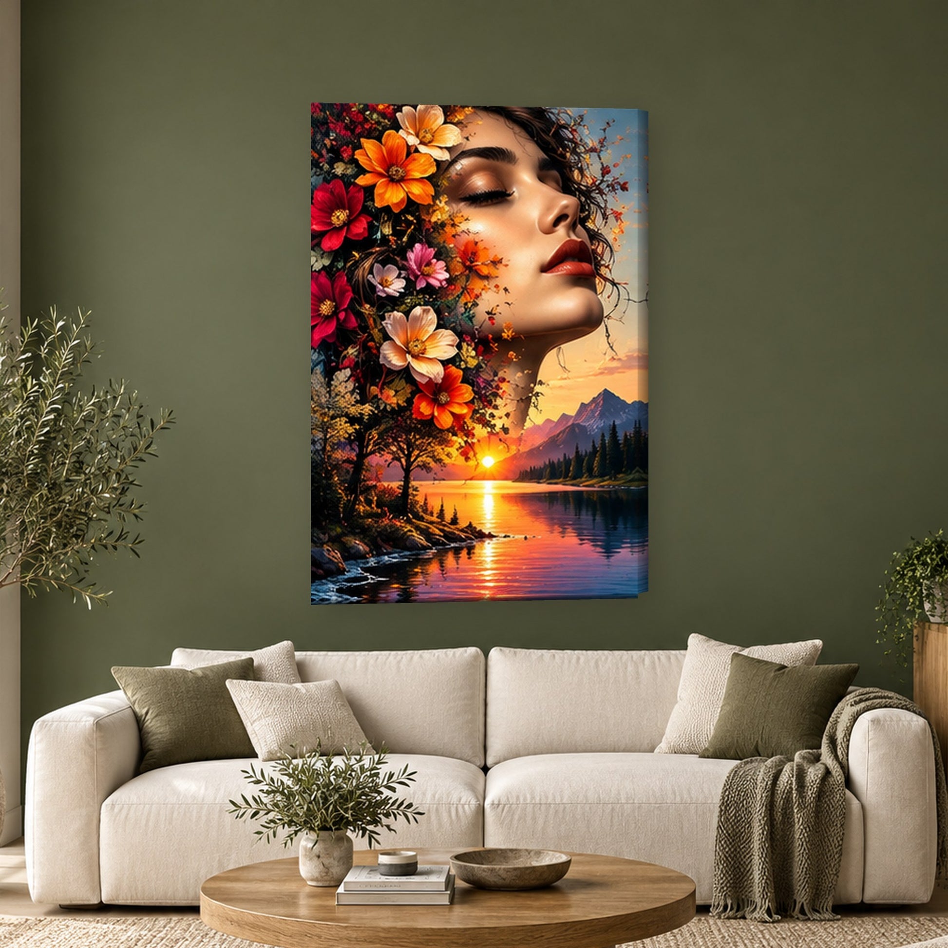 Tablou decorativ - Coroana Florala de Vara pe perete, in camera - Zibo.ro