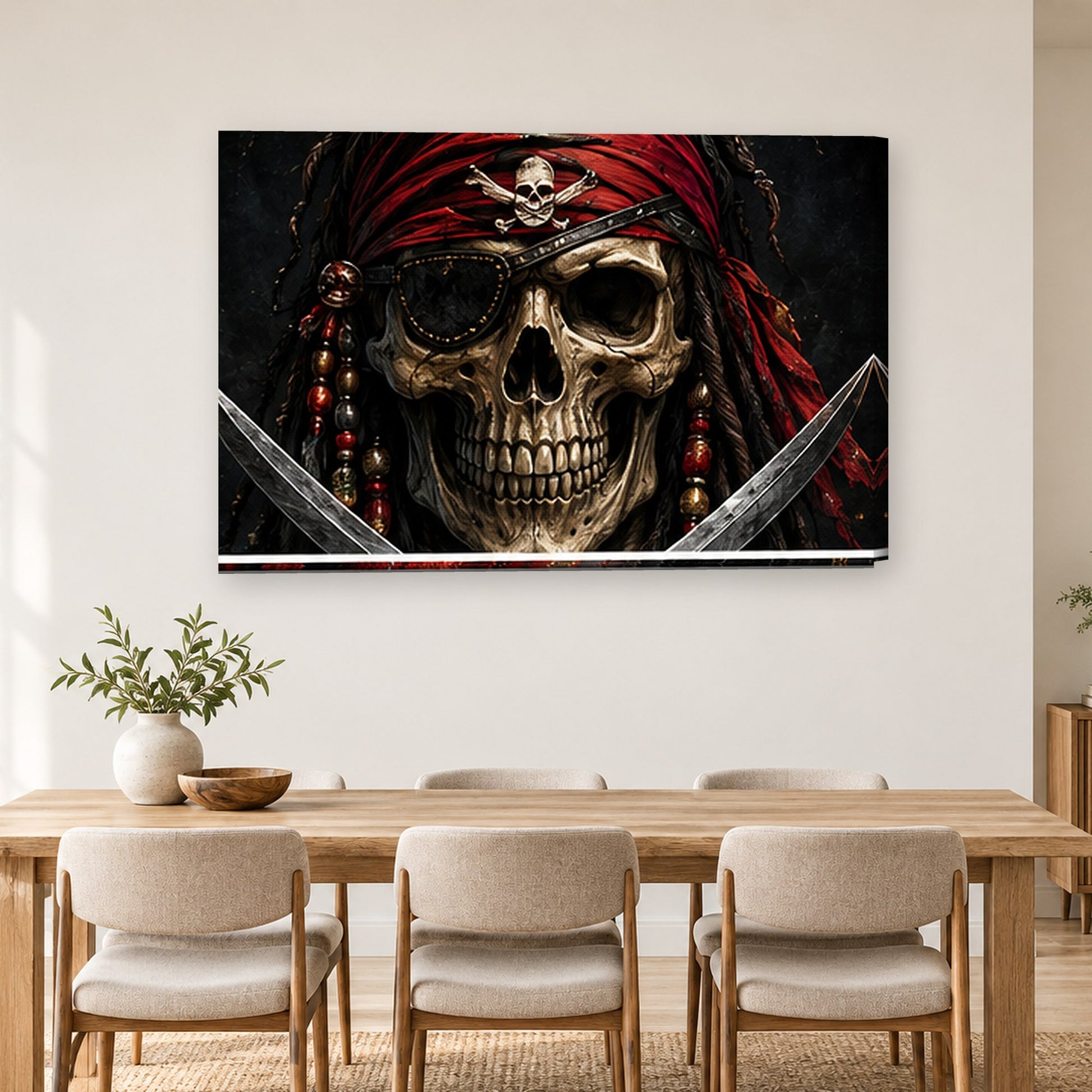 Tablou decorativ - Craniul cu Sabii pe perete, in camera - Zibo.ro