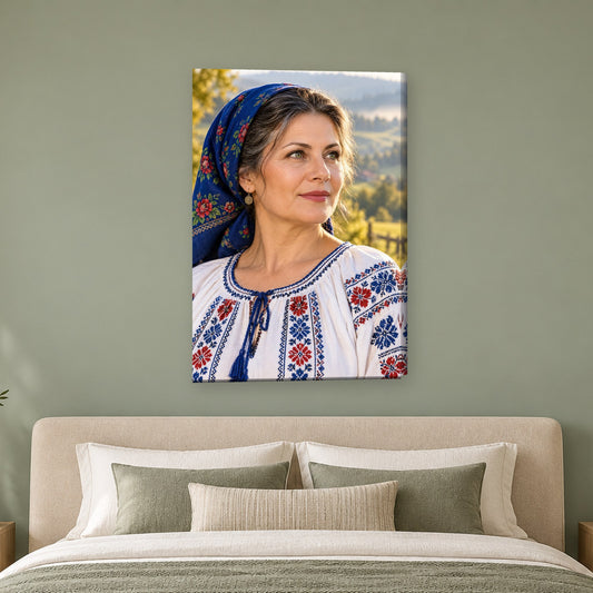 Tablou decorativ - Cununa de flori de camp pe perete, in camera - Zibo.ro