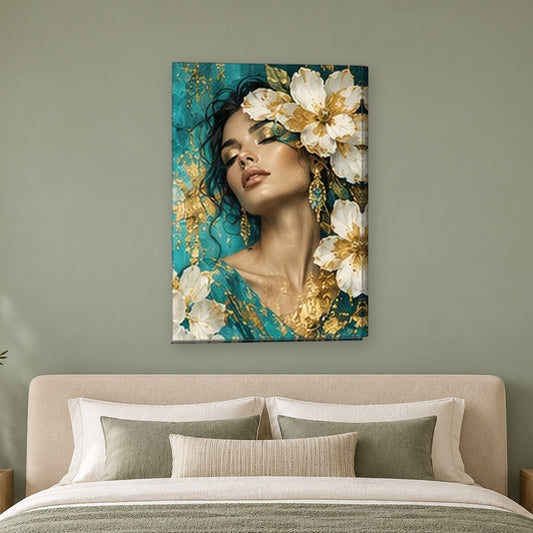 Tablou decorativ - Diadema de petale pe perete, in camera - Zibo.ro