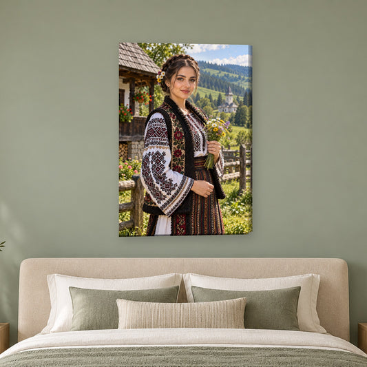 Tablou decorativ - Dimineata la sat pe perete, in camera - Zibo.ro