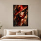 Tablou decorativ - Doamna cu palarie rosie pe perete, in camera - Zibo.ro