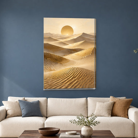 Tablou decorativ - Dune cu fir de aur pe perete, in camera - Zibo.ro