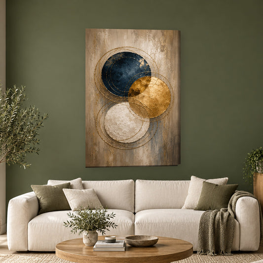 Tablou decorativ - Eclipsa de aur pe perete, in camera - Zibo.ro