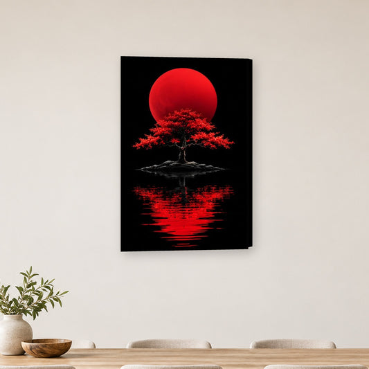 Tablou decorativ - Egreta sub luna plina pe perete, in camera - Zibo.ro