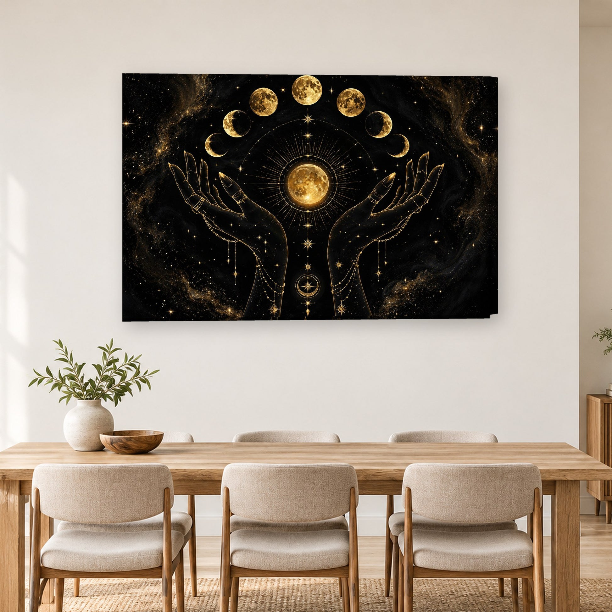 Tablou decorativ - Fazele Lunii pe perete, in camera - Zibo.ro