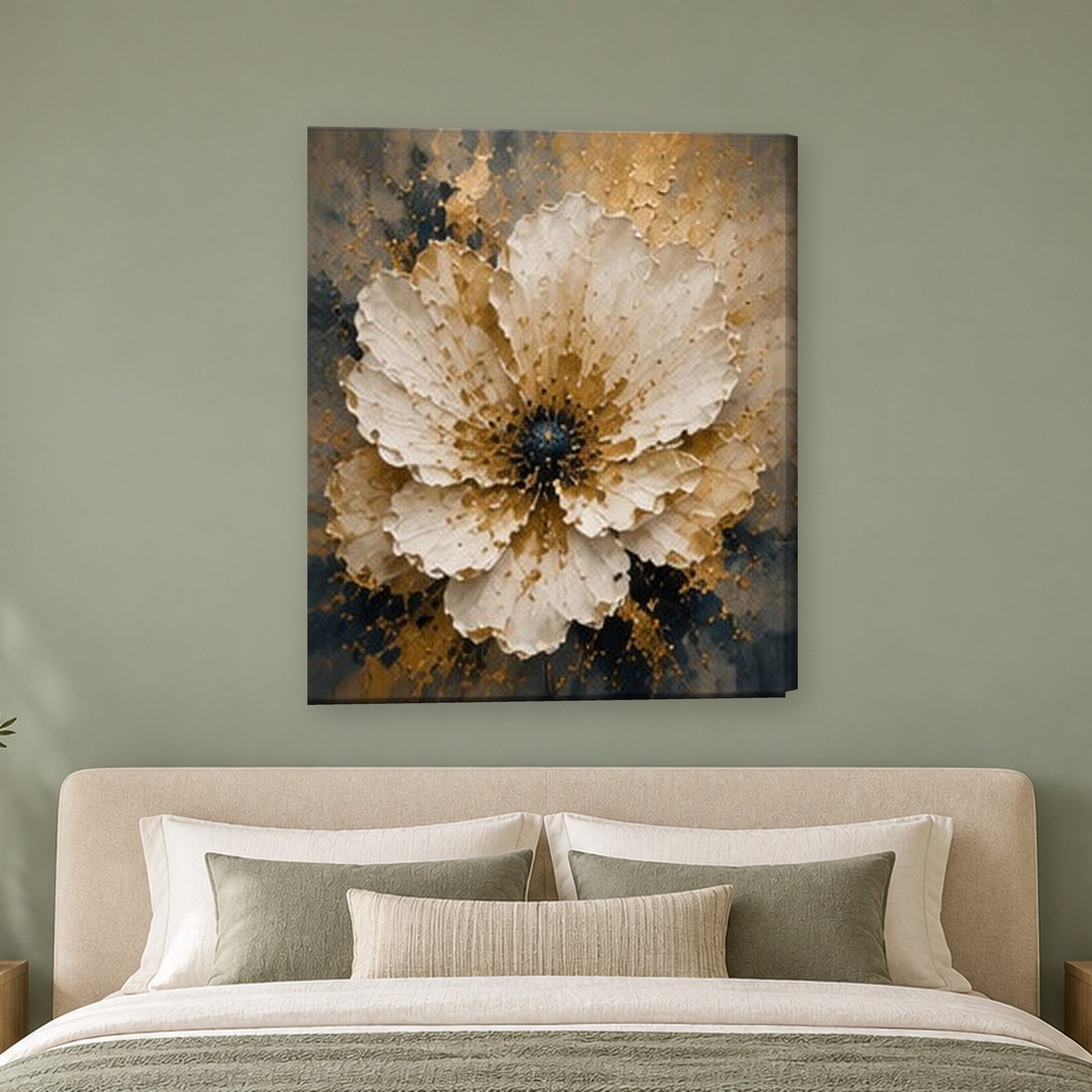 Tablou decorativ - Floarea de aur pe perete, in camera - Zibo.ro