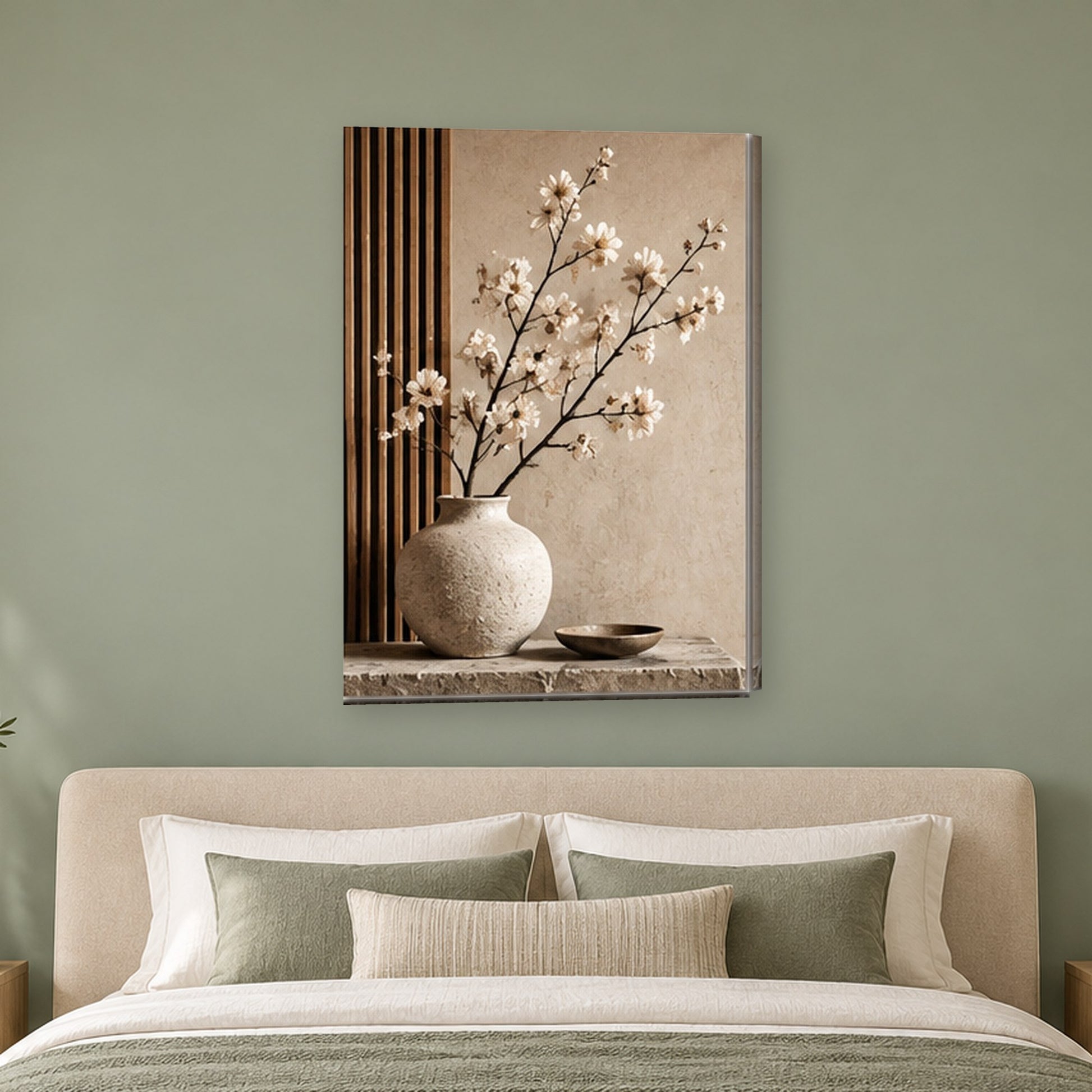 Tablou decorativ - Flori de cires pe perete, in camera - Zibo.ro