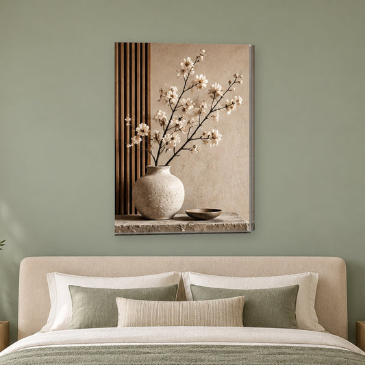 Tablou decorativ - Flori de cires pe perete, in camera - Zibo.ro
