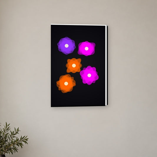 Tablou decorativ - Flori de neon pe perete, in camera - Zibo.ro