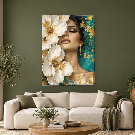 Tablou decorativ - Flori de portelan pe perete, in camera - Zibo.ro