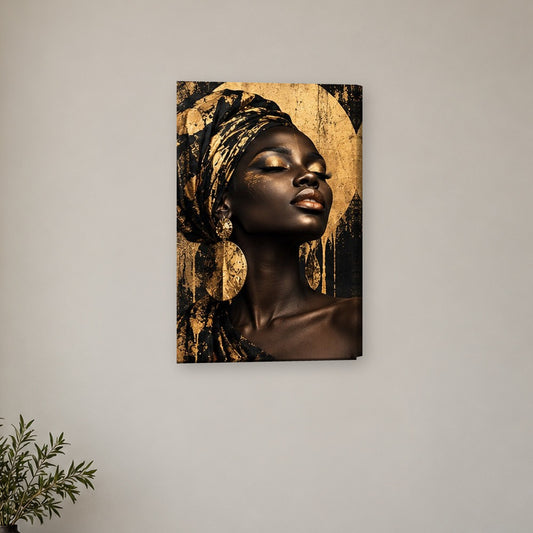 Tablou decorativ - Framant auriu cu turban pe perete, in camera - Zibo.ro