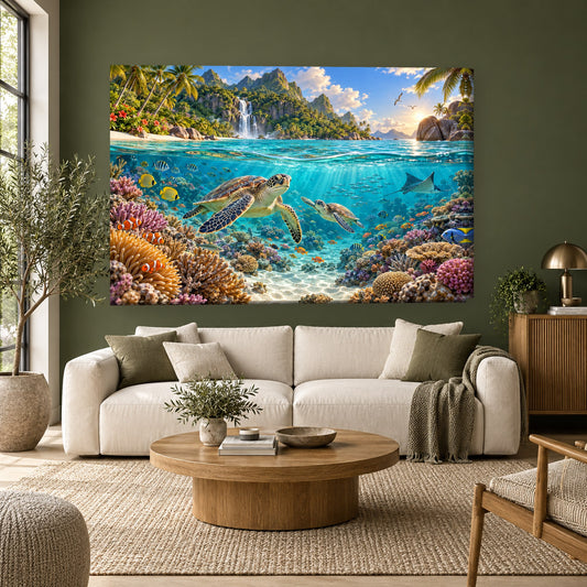 Tablou decorativ - Laguna Tropicala pe perete, in camera - Zibo.ro