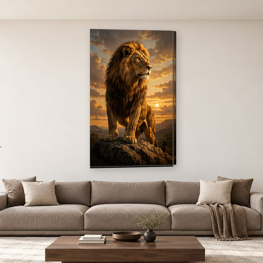 Tablou decorativ - Leul Maiestuos pe perete, in camera - Zibo.ro