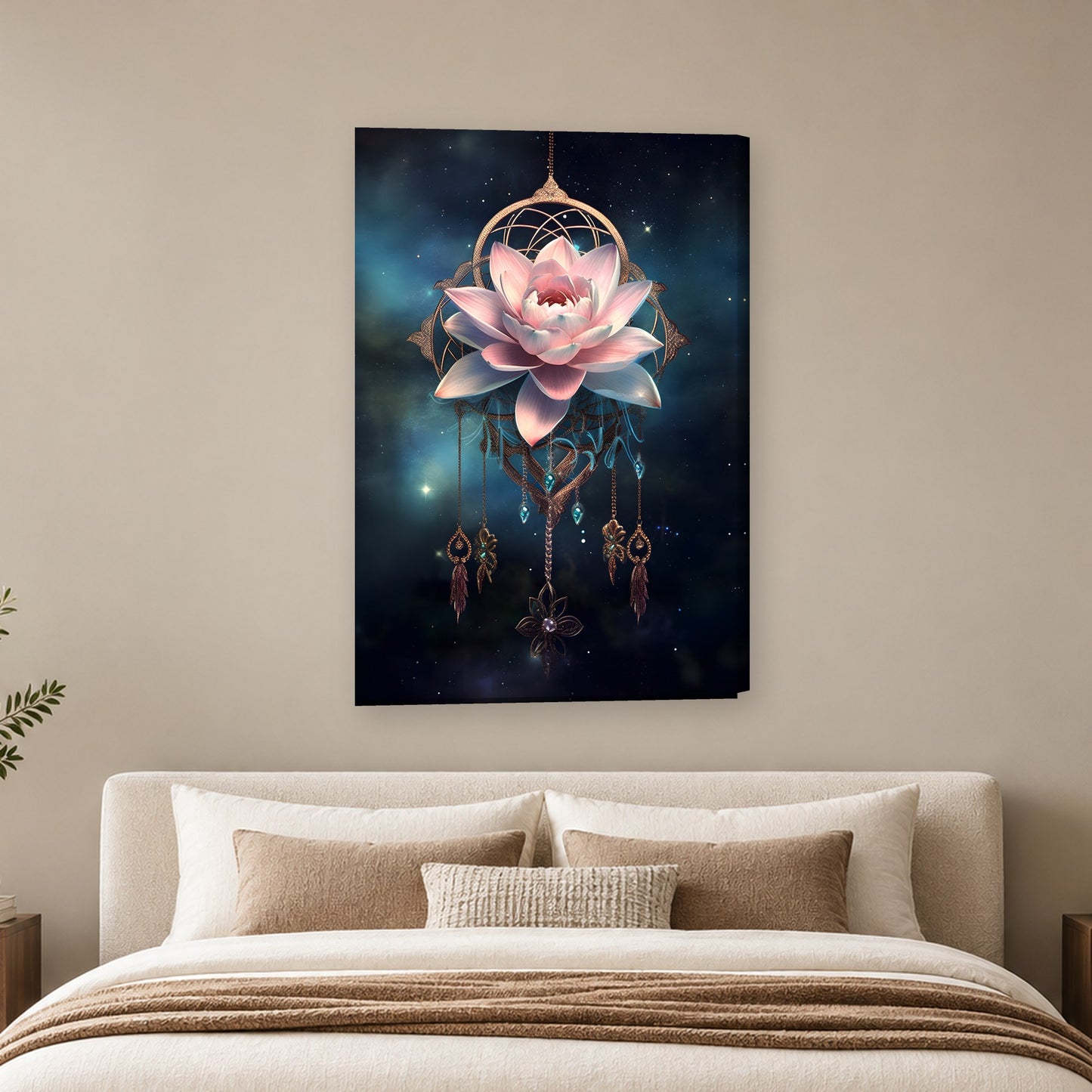 Tablou decorativ - Lotus celest pe perete, in camera - Zibo.ro