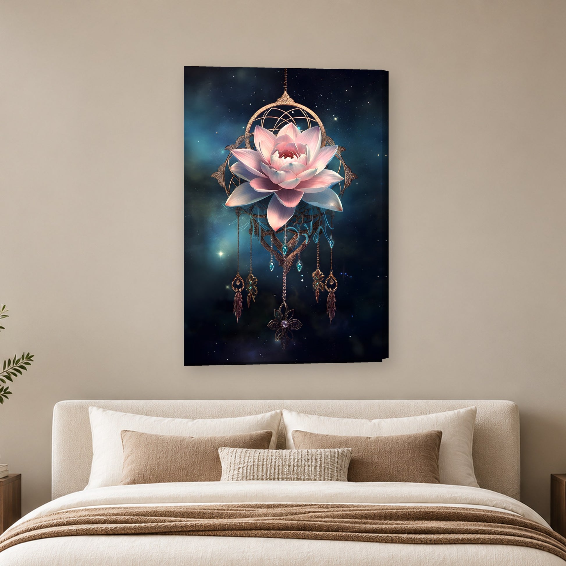 Tablou decorativ - Lotus celest pe perete, in camera - Zibo.ro