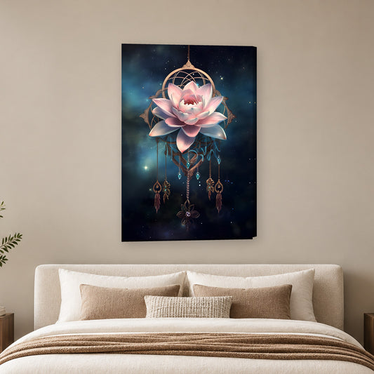 Tablou decorativ - Lotus celest pe perete, in camera - Zibo.ro