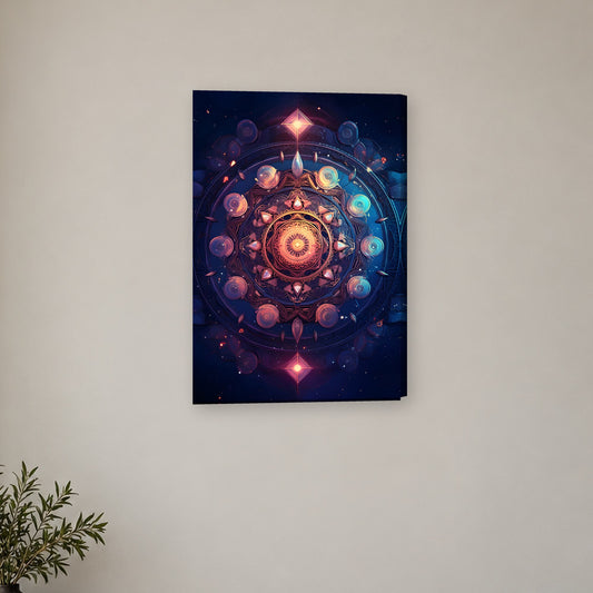 Tablou decorativ - Mandala cosmica pe perete, in camera - Zibo.ro