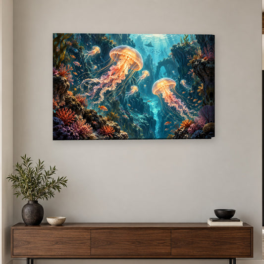 Tablou decorativ - Meduzele pe perete, in camera - Zibo.ro