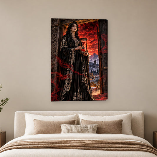 Tablou decorativ - Moartea cu Clepsidra pe perete, in camera - Zibo.ro