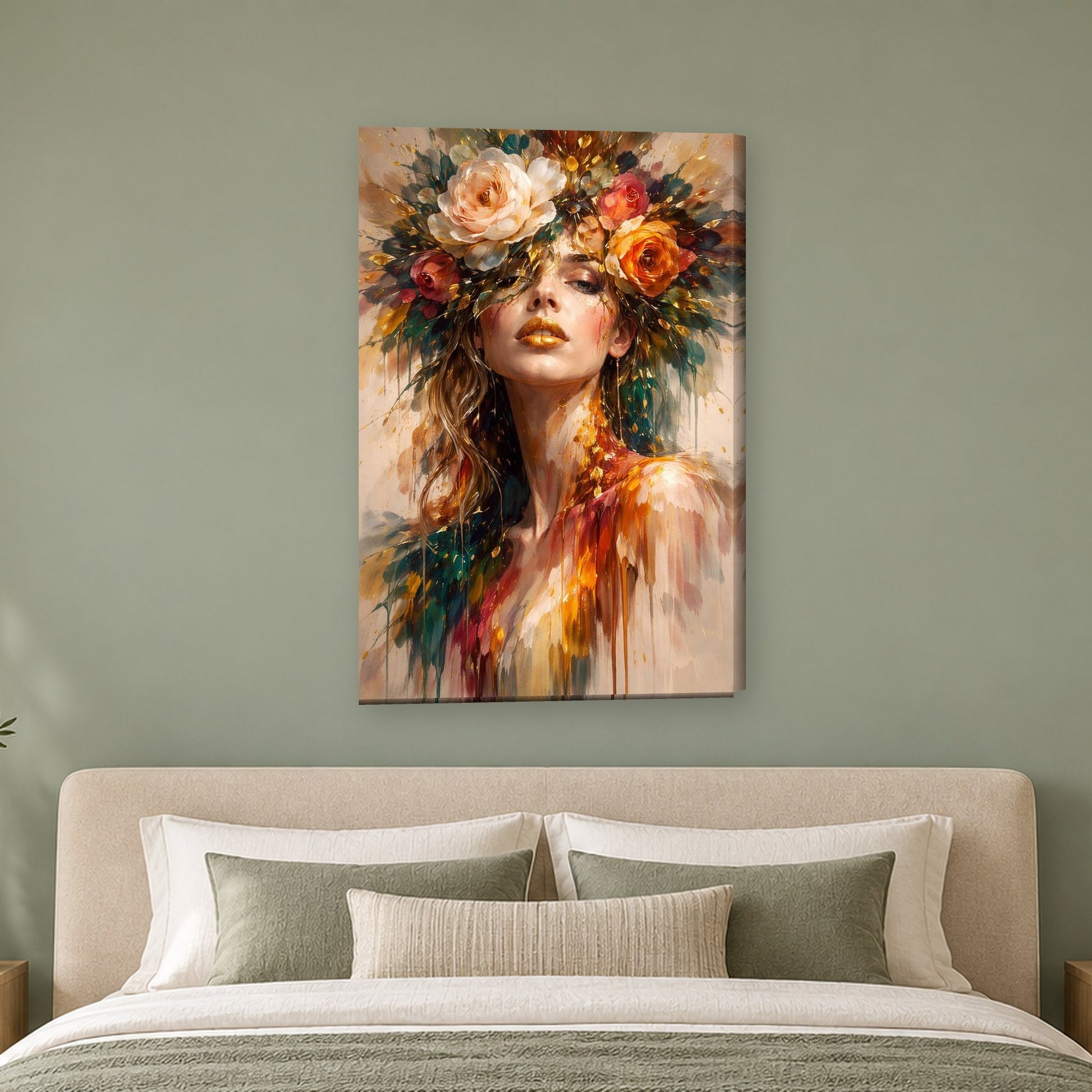 Tablou decorativ - Nimfa florilor pe perete, in camera - Zibo.ro