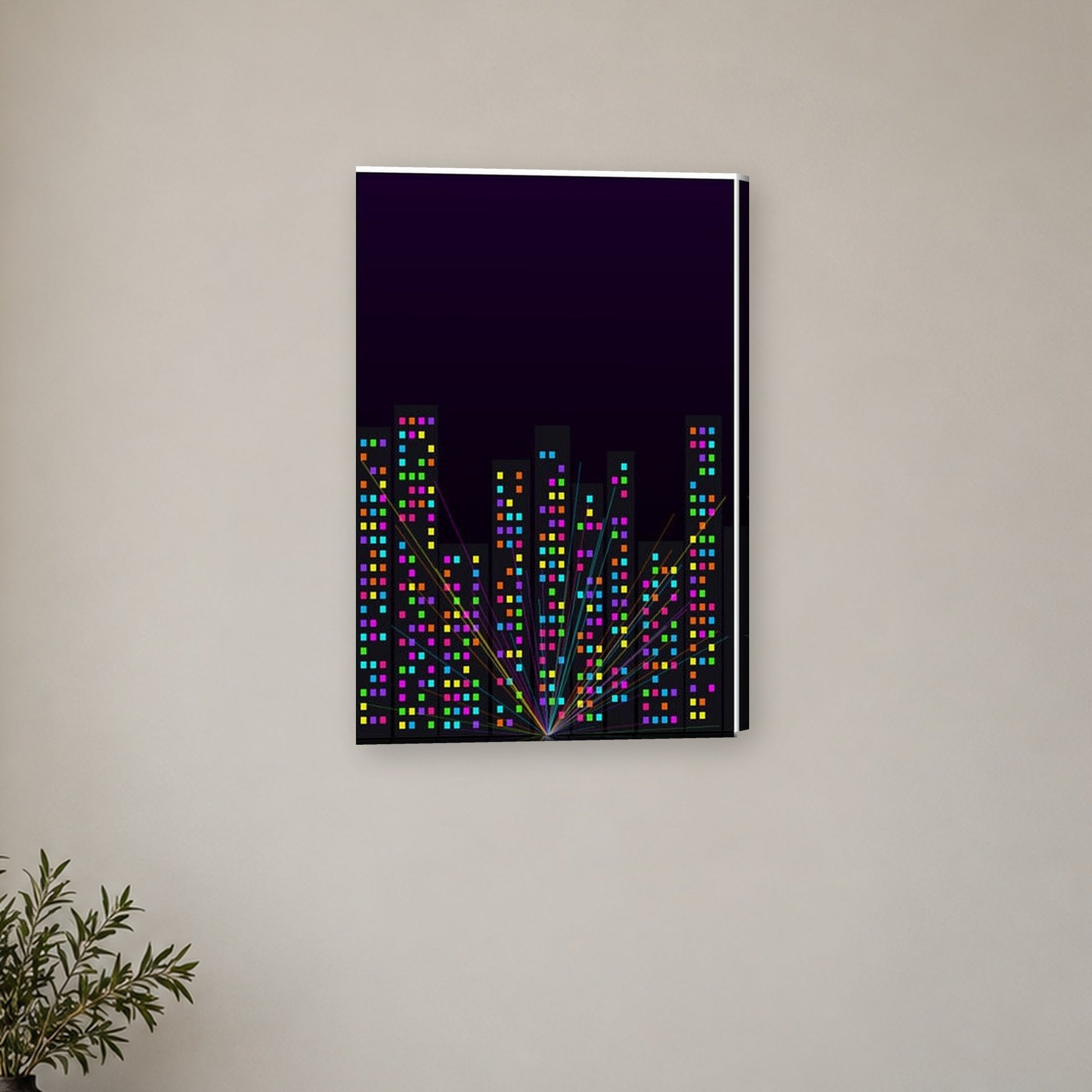 Tablou decorativ - Oras fluorescent pe perete, in camera - Zibo.ro