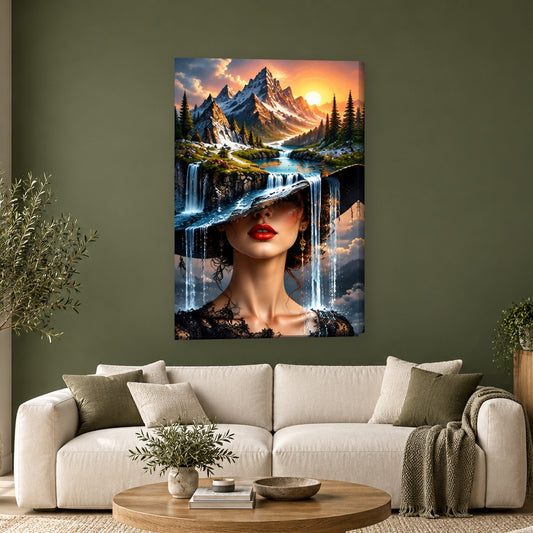 Tablou decorativ - Palaria cu Cascada pe perete, in camera - Zibo.ro