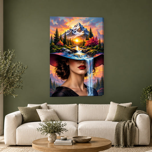 Tablou decorativ - Palaria cu Lac de Munte pe perete, in camera - Zibo.ro
