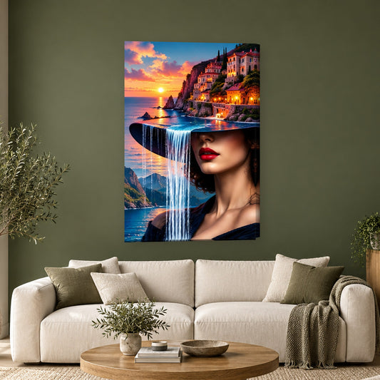 Tablou decorativ - Palaria cu Sat de Coasta pe perete, in camera - Zibo.ro