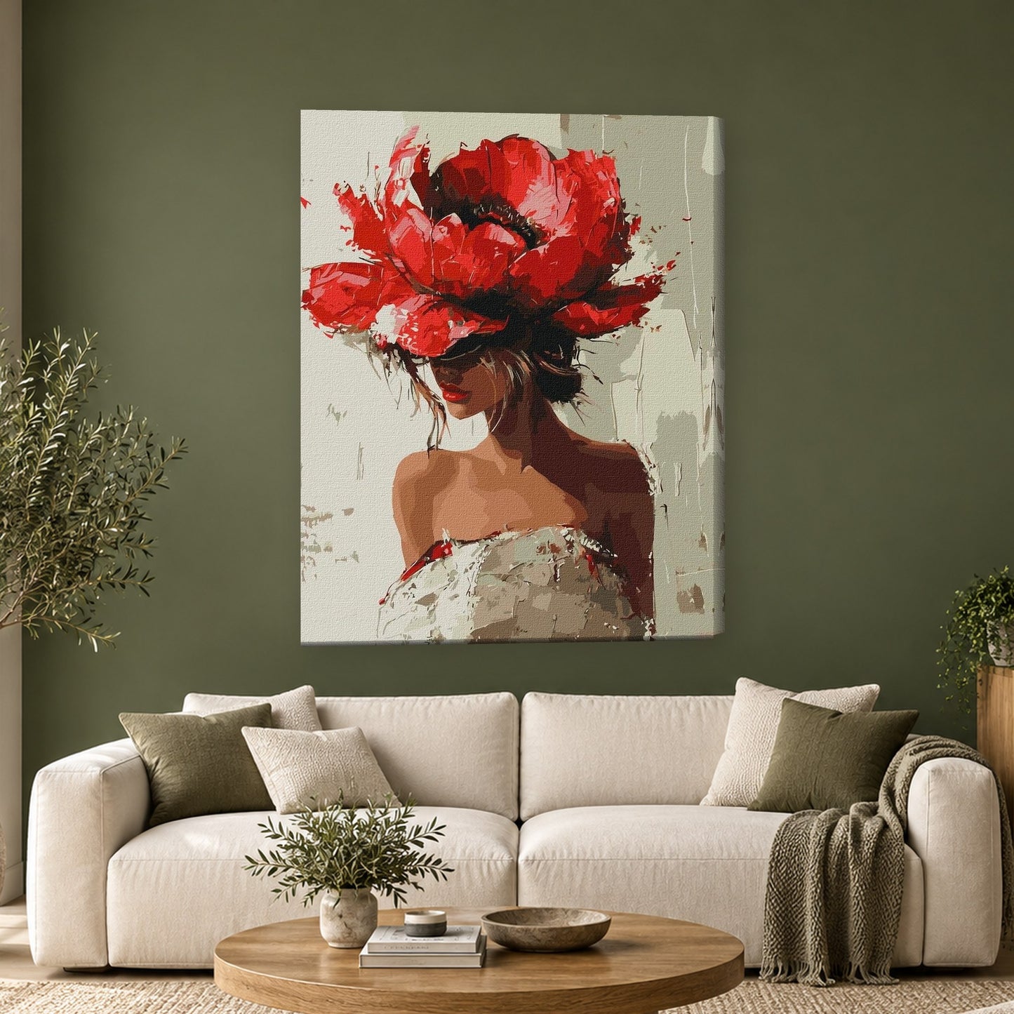 Tablou decorativ - Palaria de mac pe perete, in camera - Zibo.ro