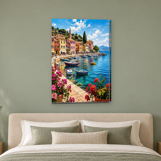 Tablou decorativ - Port pescaresc pe perete, in camera - Zibo.ro