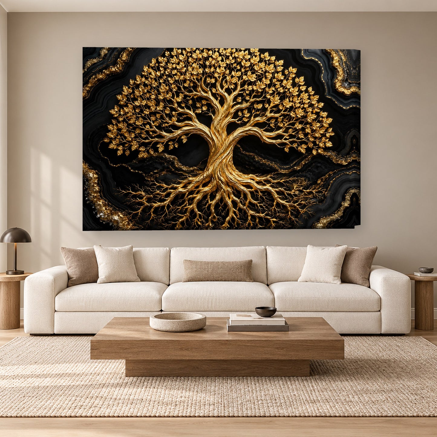 Tablou decorativ - Radacinile de Aur pe perete, in camera - Zibo.ro