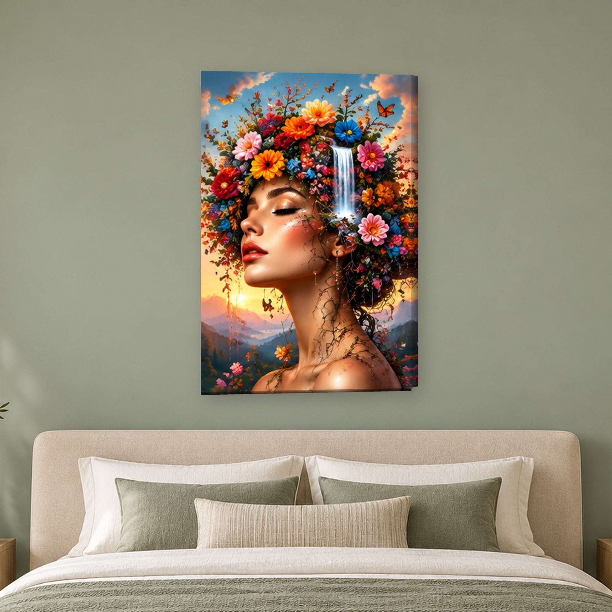 Tablou decorativ - Regina Fluturilor pe perete, in camera - Zibo.ro