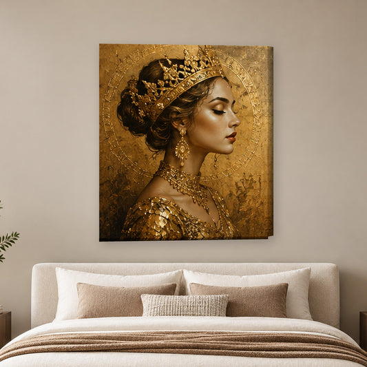 Tablou decorativ - Regina in Aur pe perete, in camera - Zibo.ro