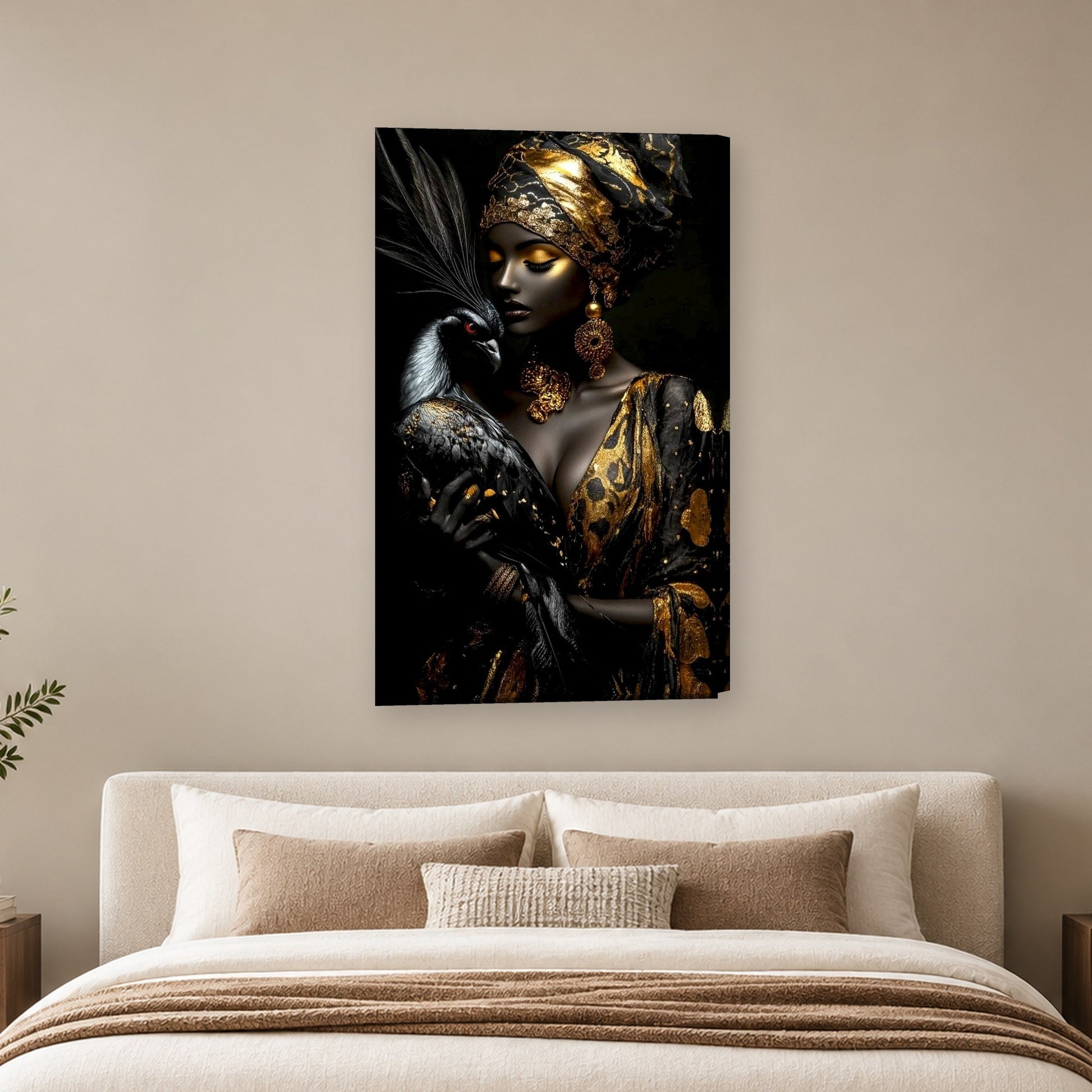 Tablou decorativ - Regina si corbul pe perete, in camera - Zibo.ro