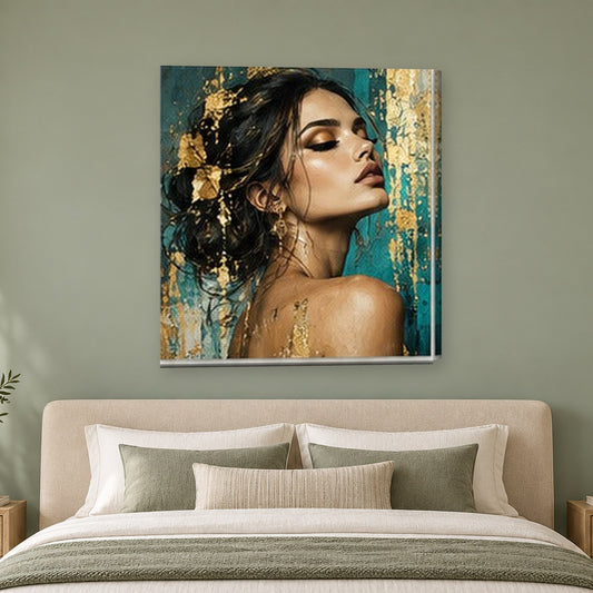 Tablou decorativ - Reverie aurie pe perete, in camera - Zibo.ro