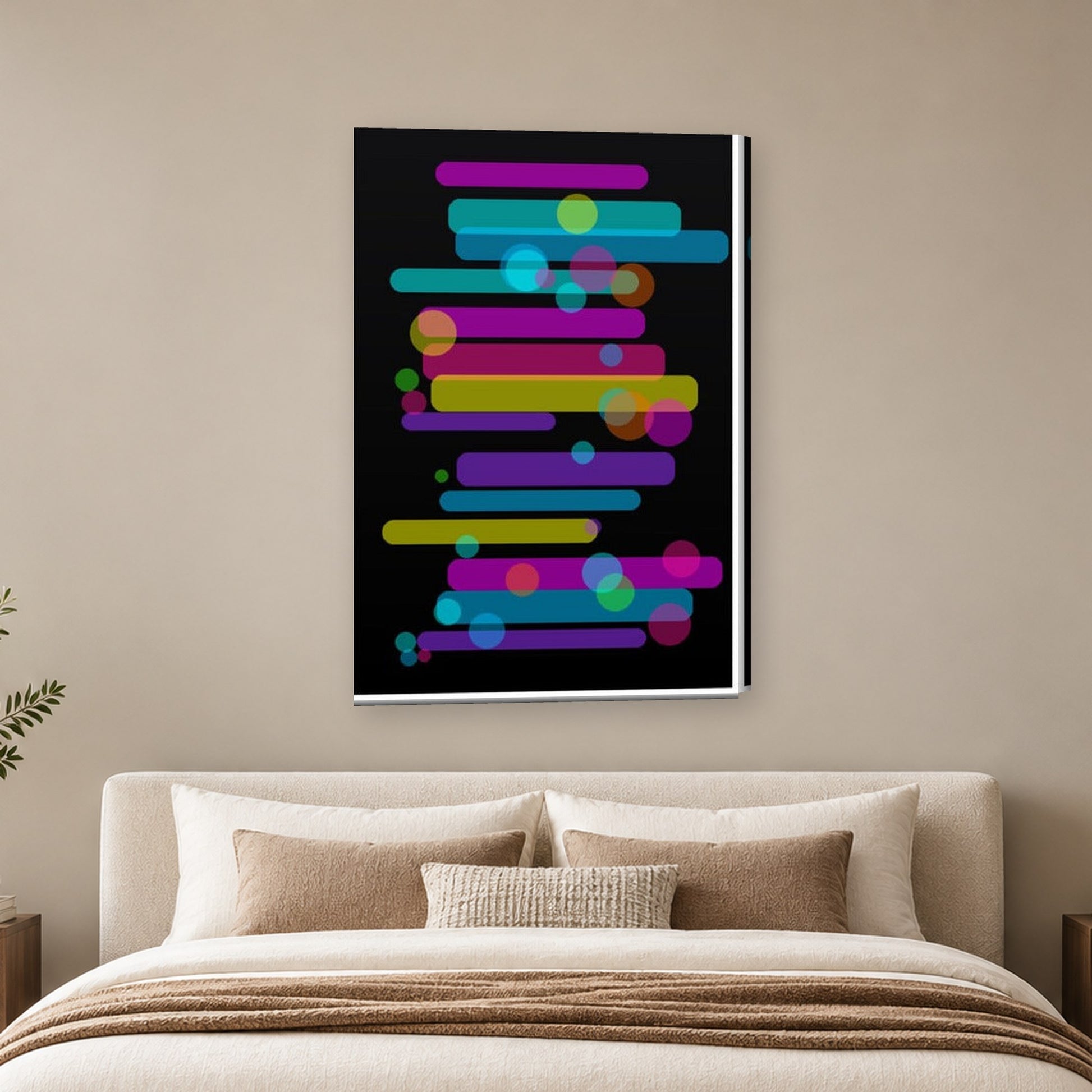 Tablou decorativ - Ritm de neon pe perete, in camera - Zibo.ro
