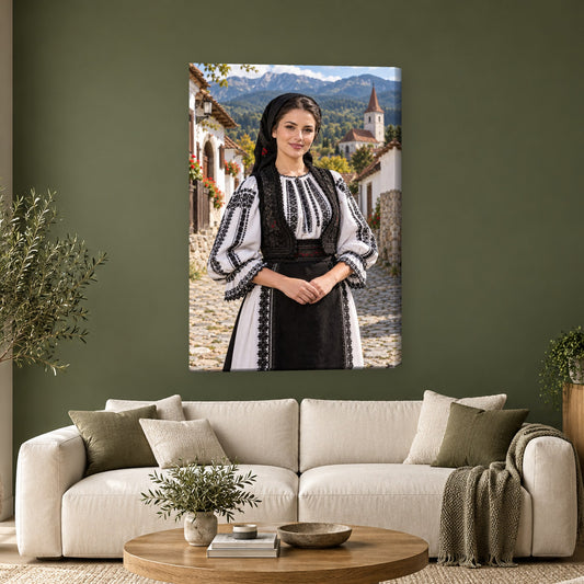 Tablou decorativ - Sal cu trandafiri pe perete, in camera - Zibo.ro